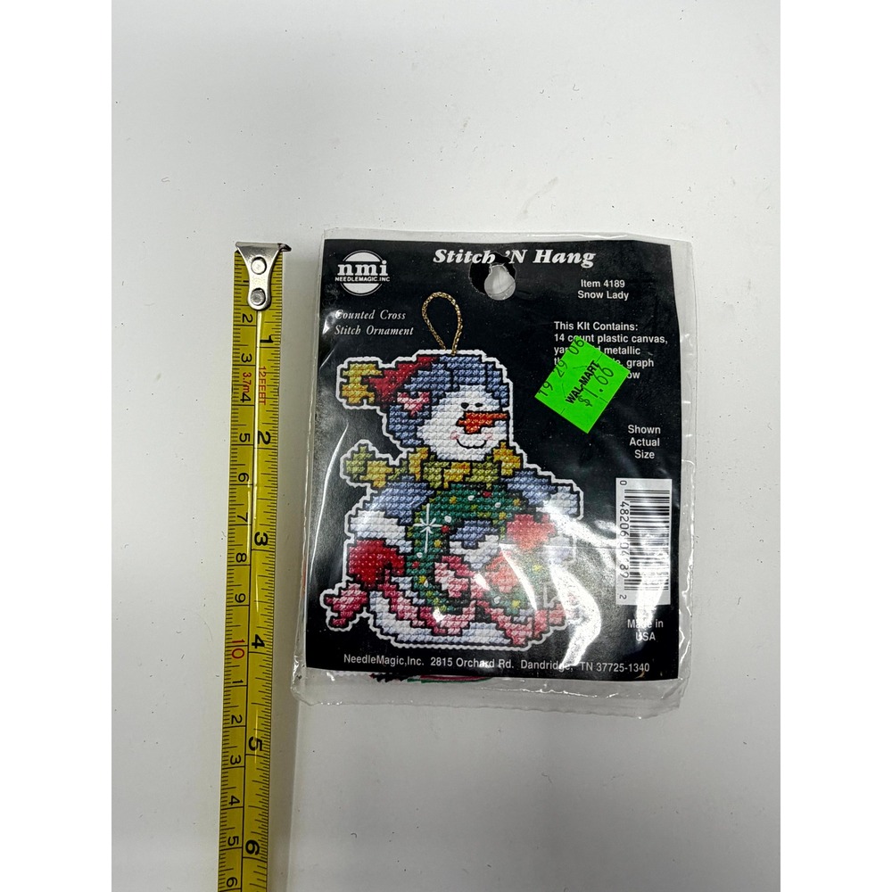 Needle Magic Stitch N Hang Snow Lady Counted Cross Stitch Ornament Kit 4189 New